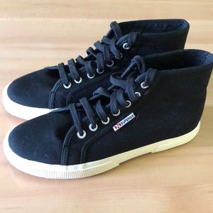 Superga Black High Top Sneakers- New- Size 9